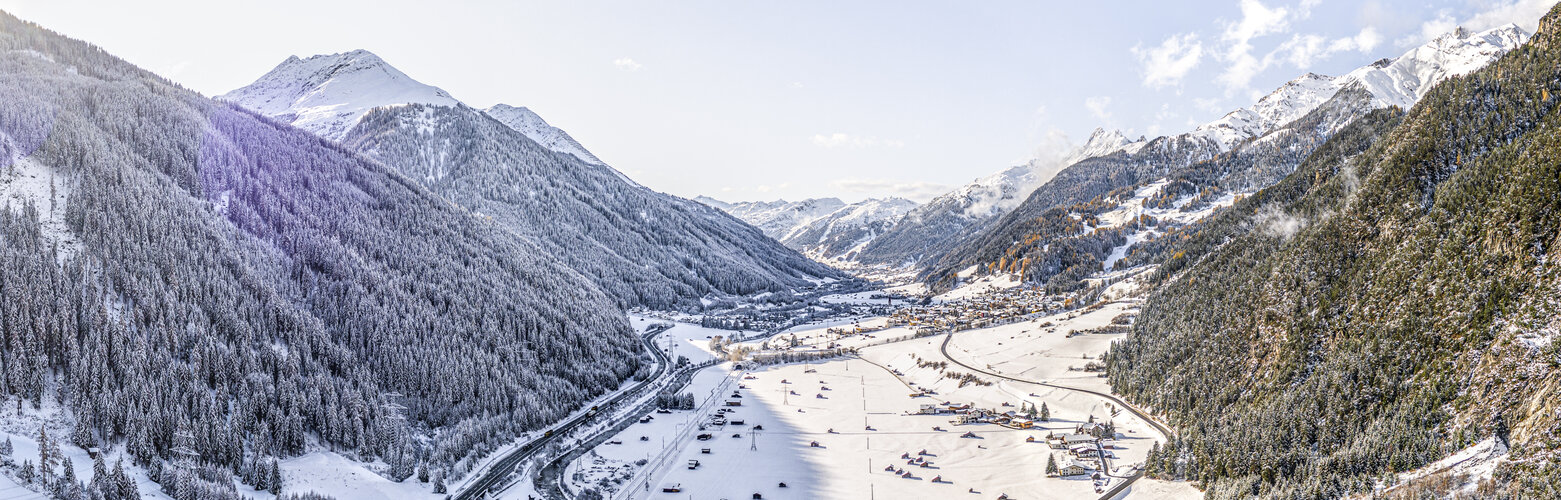 Panorama der Region im Winter
