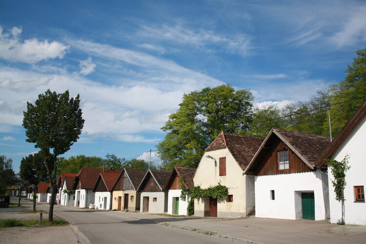 Die Kellergasse in Jetzelsdorf im Pulkautal.